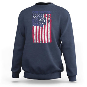 American Patriotic Sweatshirt One Nation Under God Christ Christian TS09 Navy Print Your Wear