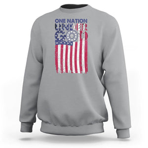 American Patriotic Sweatshirt One Nation Under God Christ Christian TS09 Sport Gray Print Your Wear