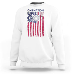 American Patriotic Sweatshirt One Nation Under God Christ Christian TS09 White Print Your Wear