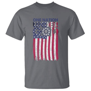 American Patriotic T Shirt One Nation Under God Christ Christian TS09 Charcoal Print Your Wear