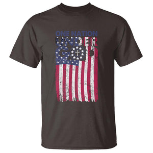 American Patriotic T Shirt One Nation Under God Christ Christian TS09 Dark Chocolate Print Your Wear