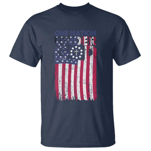 American Patriotic T Shirt One Nation Under God Christ Christian TS09 Navy Print Your Wear