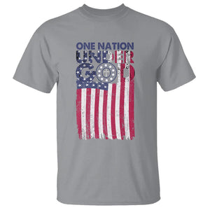 American Patriotic T Shirt One Nation Under God Christ Christian TS09 Sport Gray Print Your Wear