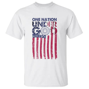 American Patriotic T Shirt One Nation Under God Christ Christian TS09 White Print Your Wear