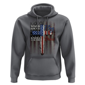 Christian American Patriotic Hoodie Stand For The Flag Kneel For The Cross TS09 Charcoal Print Your Wear