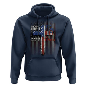 Christian American Patriotic Hoodie Stand For The Flag Kneel For The Cross TS09 Navy Print Your Wear