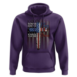 Christian American Patriotic Hoodie Stand For The Flag Kneel For The Cross TS09 Purple Print Your Wear