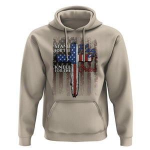 Christian American Patriotic Hoodie Stand For The Flag Kneel For The Cross TS09 Sand Print Your Wear