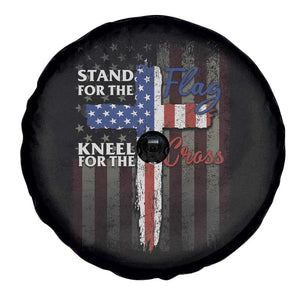 Christian American Patriotic Spare Tire Cover Stand For The Flag Kneel For The Cross TS09 Print Your Wear