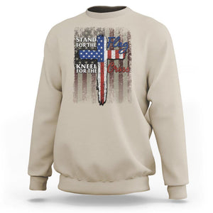 Christian American Patriotic Sweatshirt Stand For The Flag Kneel For The Cross TS09 Sand Print Your Wear