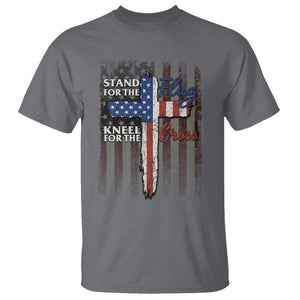 Christian American Patriotic T Shirt Stand For The Flag Kneel For The Cross TS09 Charcoal Print Your Wear