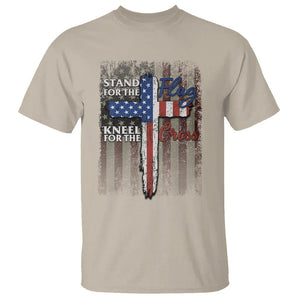 Christian American Patriotic T Shirt Stand For The Flag Kneel For The Cross TS09 Sand Print Your Wear