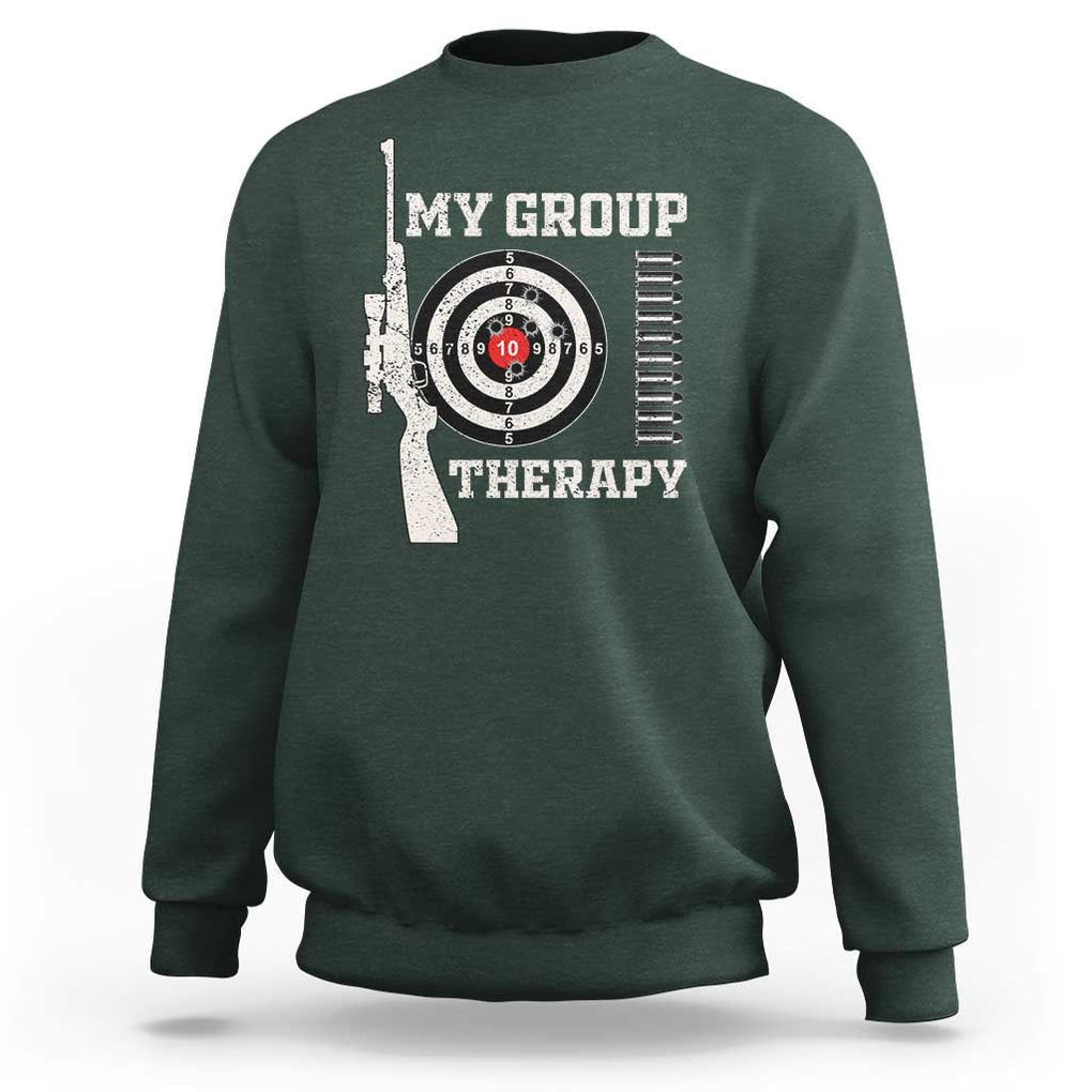 Gun Lover Sweatshirt My Group Therapy Shooting TS09 Dark Forest Green Print Your Wear