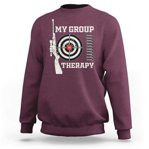 Gun Lover Sweatshirt My Group Therapy Shooting TS09 Maroon Print Your Wear