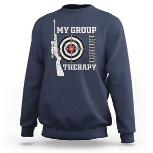 Gun Lover Sweatshirt My Group Therapy Shooting TS09 Navy Print Your Wear