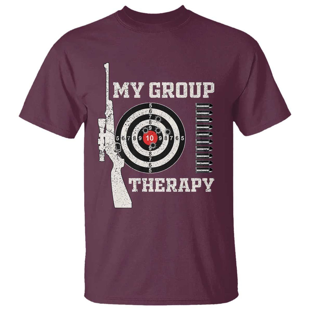 Gun Lover T Shirt My Group Therapy Shooting TS09 Maroon Print Your Wear