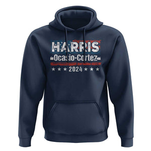 Harris Ocasio Cortez 2024 Hoodie Kamala Alexandria Supporter US President Election TS09 Navy Print Your Wear