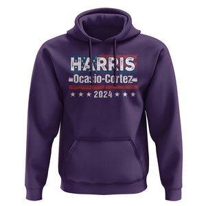 Harris Ocasio Cortez 2024 Hoodie Kamala Alexandria Supporter US President Election TS09 Purple Print Your Wear