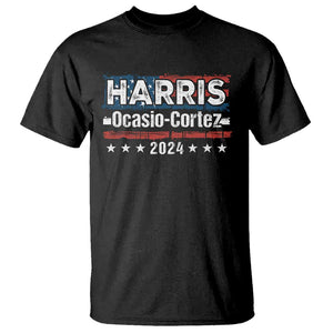 Harris Ocasio Cortez 2024 T Shirt Kamala Alexandria Supporter US President Election TS09 Black Print Your Wear