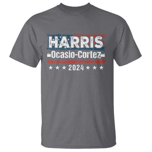 Harris Ocasio Cortez 2024 T Shirt Kamala Alexandria Supporter US President Election TS09 Charcoal Print Your Wear