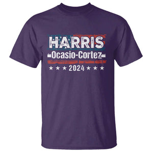 Harris Ocasio Cortez 2024 T Shirt Kamala Alexandria Supporter US President Election TS09 Purple Print Your Wear