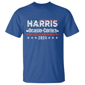 Harris Ocasio Cortez 2024 T Shirt Kamala Alexandria Supporter US President Election TS09 Royal Blue Print Your Wear