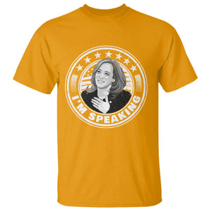 Harris Supporter T Shirt I'm Speaking Kamala Quotes Madame President TS09 Gold Print Your Wear