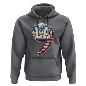 Harris Supporter Hoodie Kamala Comma La American Flag US President Election TS09 Charcoal Print Your Wear