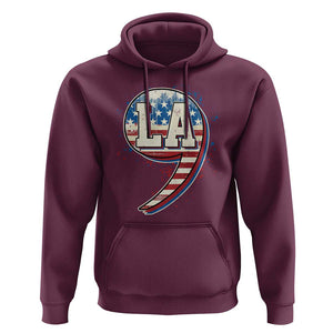 Harris Supporter Hoodie Kamala Comma La American Flag US President Election TS09 Maroon Print Your Wear