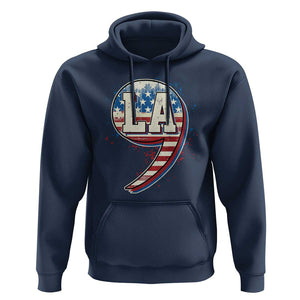 Harris Supporter Hoodie Kamala Comma La American Flag US President Election TS09 Navy Print Your Wear