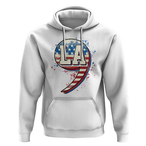 Harris Supporter Hoodie Kamala Comma La American Flag US President Election TS09 White Print Your Wear