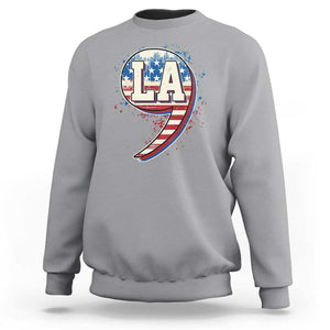 Harris Supporter Sweatshirt Kamala Comma La American Flag US President Election TS09 Sport Gray Print Your Wear