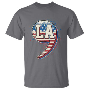 Harris Supporter T Shirt Kamala Comma La American Flag US President Election TS09 Charcoal Print Your Wear