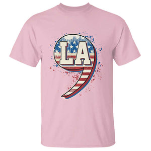 Harris Supporter T Shirt Kamala Comma La American Flag US President Election TS09 Light Pink Print Your Wear