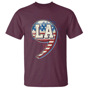 Harris Supporter T Shirt Kamala Comma La American Flag US President Election TS09 Maroon Print Your Wear