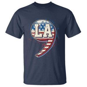 Harris Supporter T Shirt Kamala Comma La American Flag US President Election TS09 Navy Print Your Wear