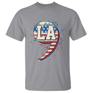 Harris Supporter T Shirt Kamala Comma La American Flag US President Election TS09 Sport Gray Print Your Wear