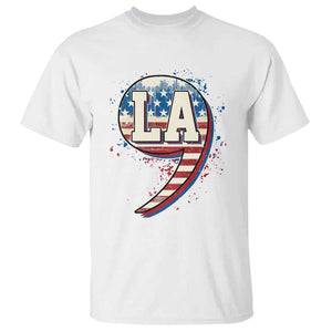 Harris Supporter T Shirt Kamala Comma La American Flag US President Election TS09 White Print Your Wear