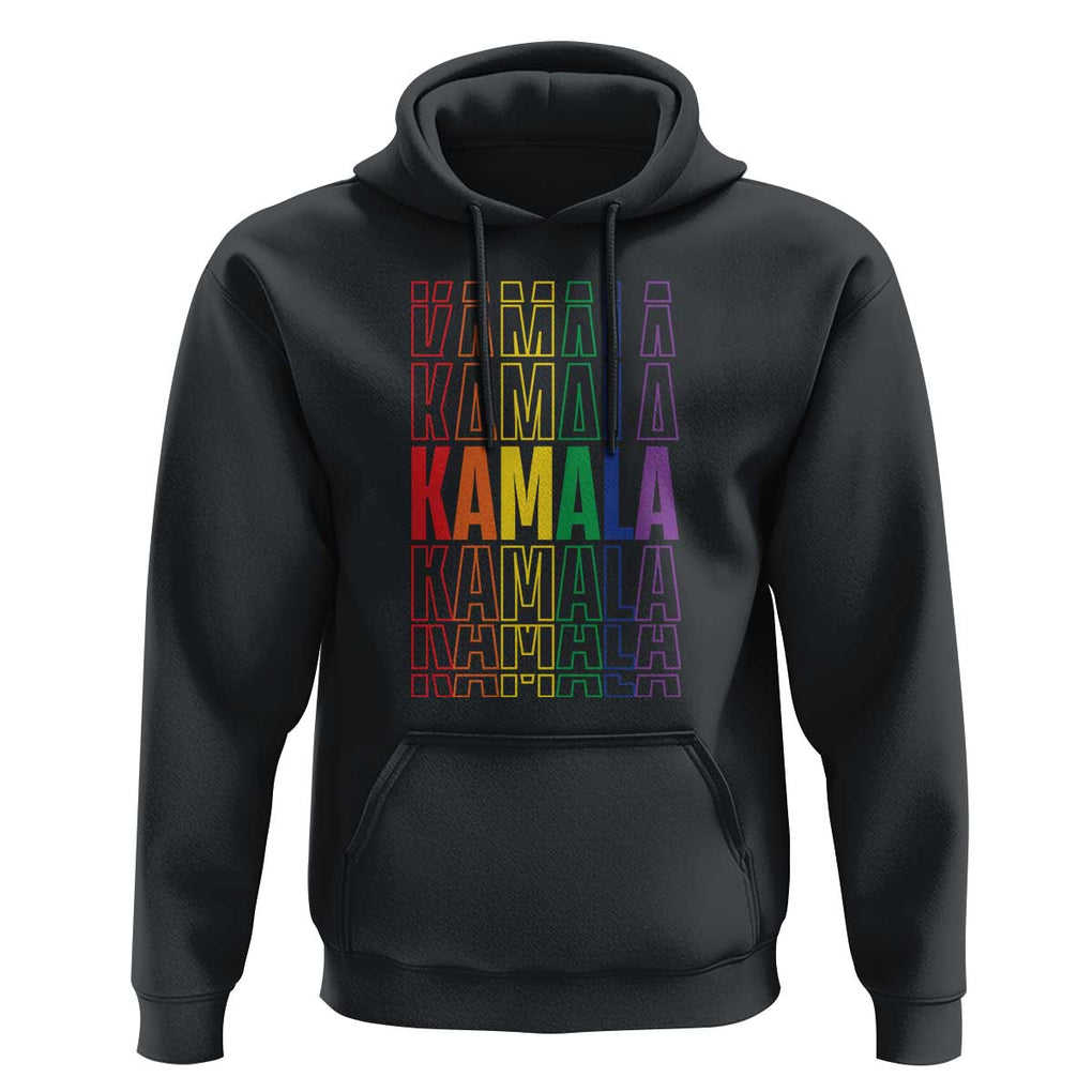 Harris Supporter Hoodie Kamala LGBTQ Rights Rainbow TS09 Black Print Your Wear