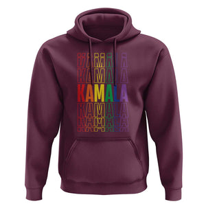 Harris Supporter Hoodie Kamala LGBTQ Rights Rainbow TS09 Maroon Print Your Wear