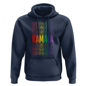 Harris Supporter Hoodie Kamala LGBTQ Rights Rainbow TS09 Navy Print Your Wear