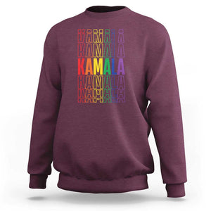 Harris Supporter Sweatshirt Kamala LGBTQ Rights Rainbow TS09 Maroon Print Your Wear