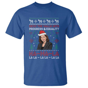 Funny Christmas Harris T Shirt Deck The Halls With Progress Equality Kamala La La TS09 Royal Blue Print Your Wear