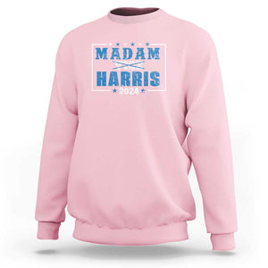 Harris Supporter Sweatshirt Kamala Madam President 2024 Not Vice TS09 Light Pink Print Your Wear