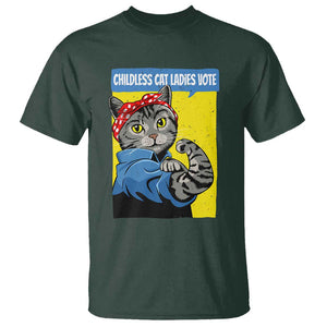 Childless Cat Ladies Vote T Shirt Kamala Supporter TS09 Dark Forest Green Print Your Wear