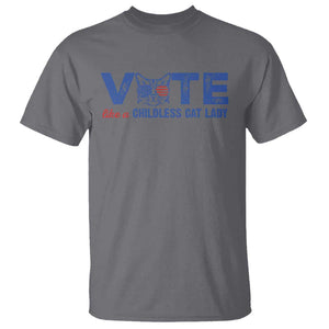 VOTE Like A Childless Cat Lady T Shirt TS09 Charcoal Print Your Wear