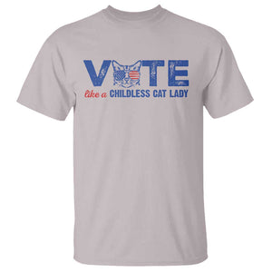 VOTE Like A Childless Cat Lady T Shirt TS09 Ice Gray Print Your Wear