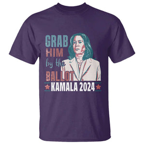 Funny Harris Election 2024 T Shirt Grab Him By The Ballot Kamala Support TS09 Purple Print Your Wear