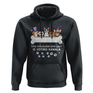 Childless Dog Lady Is Voting For Kamala Hoodie Harris Madam President 2024 Supporter TS09 Black Print Your Wear