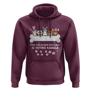 Childless Dog Lady Is Voting For Kamala Hoodie Harris Madam President 2024 Supporter TS09 Maroon Print Your Wear